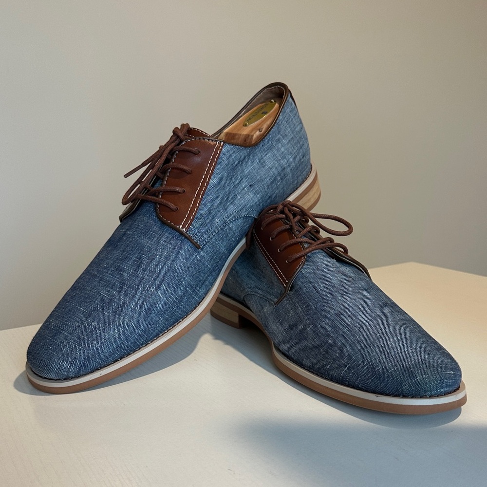 Giorgio Brutini Denim Blue and Chestnut Oxford Shoes
